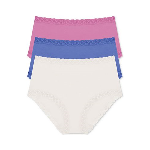 Natori Bliss Lace Trim High Rise Brief Underwear 3-Pack 755058MP