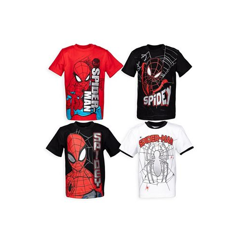 Marvel Toddler Boys Spider-Man 4 Pack Pullover T-Shirts Spidey