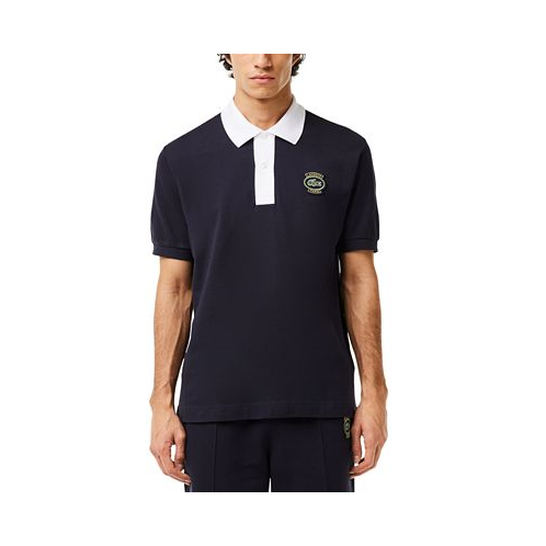 Lacoste Mens Ribbed Short Sleeve Logo Polo Shirt