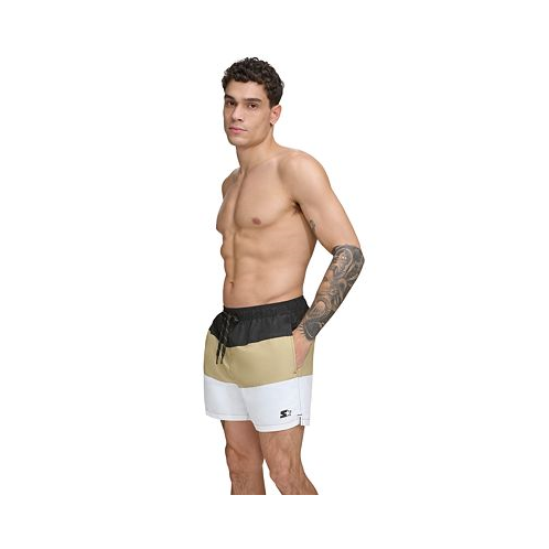 Starter Mens Modern Euro Colorblocked 5 Volley Shorts