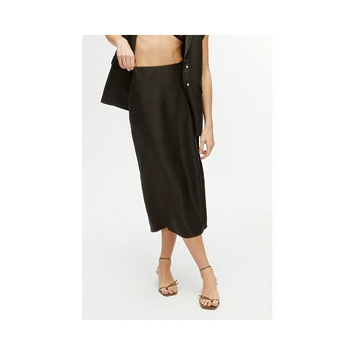 NOCTURNE Womens Midi Skirt with Back Slits