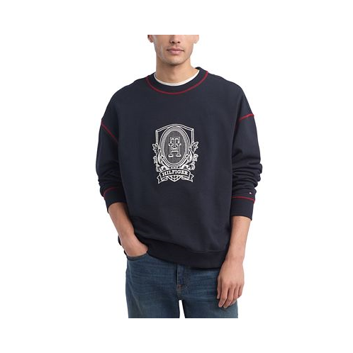 Tommy Hilfiger Mens Heraldic Crest Long Sleeve Pullover Sweatshirt