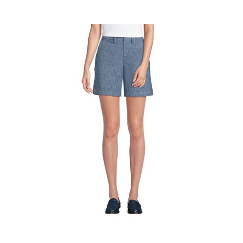 Lands End Petite Classic 7 Chambray Shorts