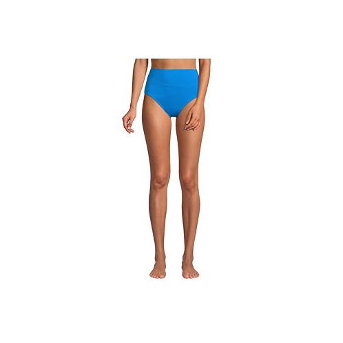 Lands End Womens Chlorine Resistant Pinchless High Waisted Bikini Bottoms
