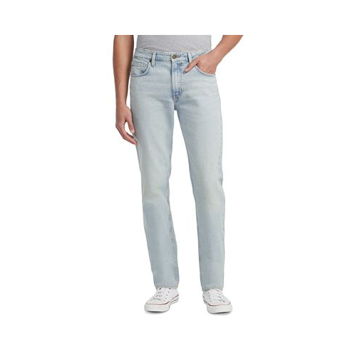 GUESS Mens Straight-Fit Light-Wash Jeans