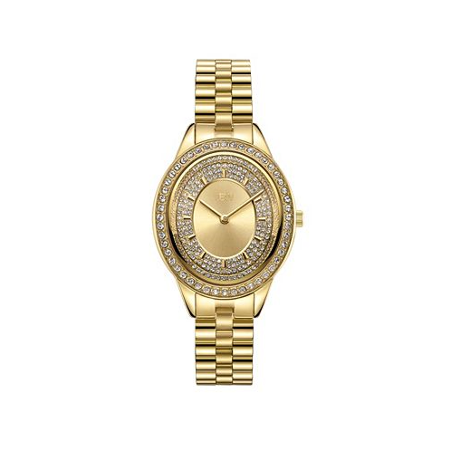 Jbw Womens Bellini Diamond (1/8 ct. t.w.) Watch in 18k Gold-plated Stainless-steel Watch 30mm