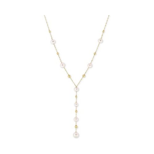 EFFY Collection EFFY Cultured Freshwater Pearl (5 6 & 7mm) Lariat Necklace in 14k Gold