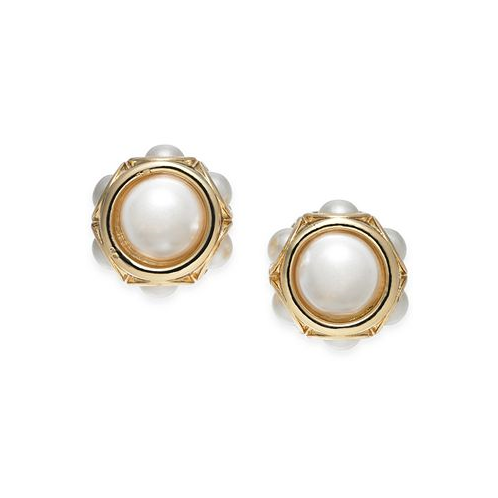 Charter Club Gold-Tone Imitation Pearl Stud Earrings