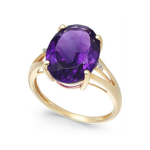 Macys Amethyst (5 ct. t.w.) and Diamond Accent Oval Ring in 14k Gold (Also Available in Mystic Topaz Blue Topaz & Prasolite)