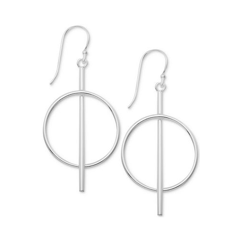 Essentials And Now This Bar & Circle Drop in Silver Plate or Gold Plate Earrings