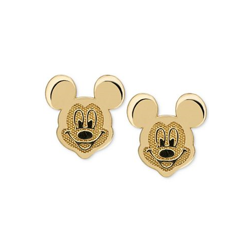 Disney Childrens Mickey Mouse Head Stud Earrings in 14k Gold