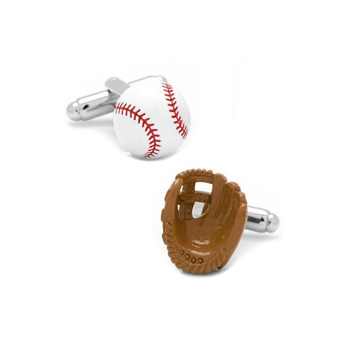 Cufflinks Inc. 3D Baseball and Glove Enamel Cufflinks