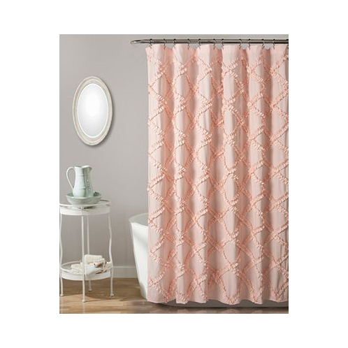 Lush Decor Ruffle Diamond 72 x 72 Shower Curtain