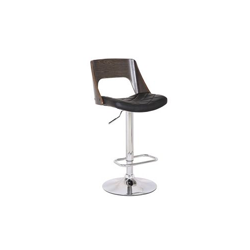Ac Pacific Bentwood Wood Bar Stool with Diamond Quilted Finish Curved Seat and Back