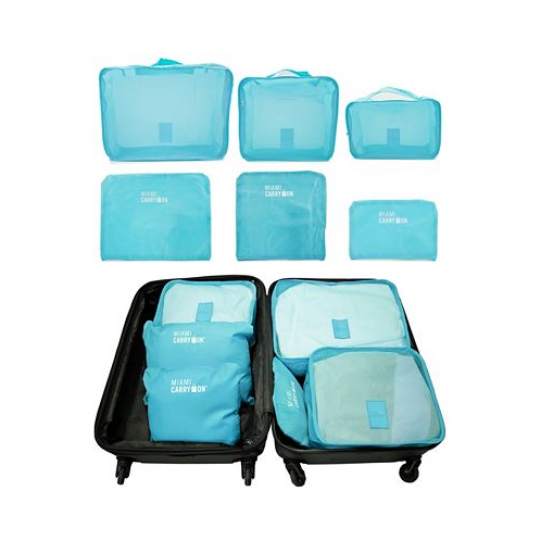 Miami CarryOn Set of 6 Neon Packing Cubes Travelers Luggage Organizer