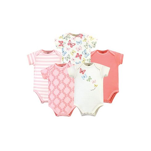 Touched by Nature Baby Girls Baby Organic Cotton Bodysuits 5pk Butterflies