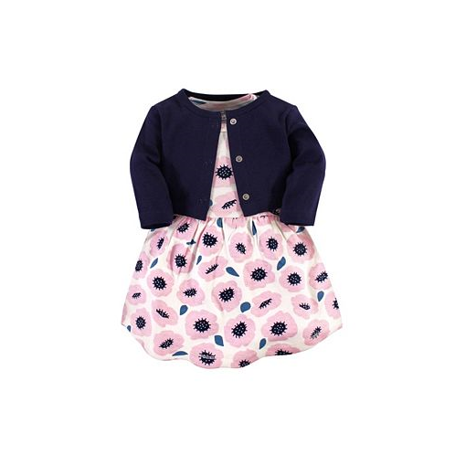 Touched by Nature Baby Girls Baby Organic Cotton Dress and Cardigan 2pc Set Blossoms