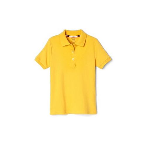 French Toast Little Girls Short Sleeve Picot Collar Interlock Polo Shirt