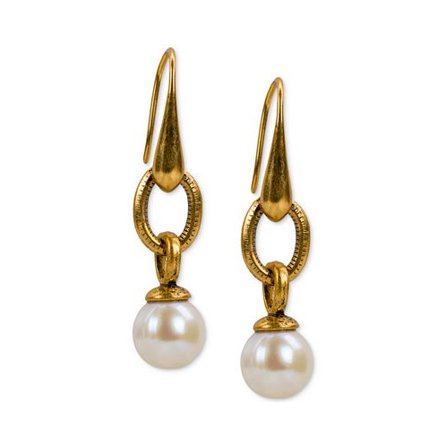 Patricia Nash Gold-Tone Imitation Pearl Drop Earrings