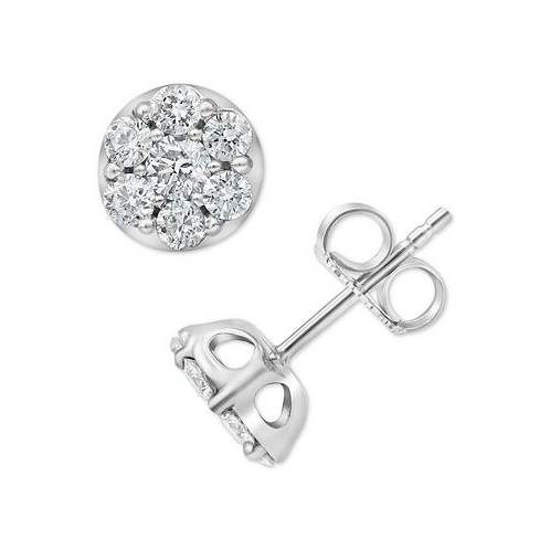 Forever Grown Diamonds Lab-Created Diamond Cluster Stud Earrings (1 ct. t.w.) in Sterling Silver