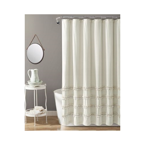 Lush Decor Vintage Stripe Yarn Dyed Cotton 72 x 72 Shower Curtain