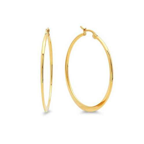 STEELTIME 18K Gold Plated Stainless Steel Hoop Earrings