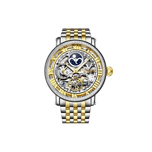 Stuhrling Mens Gold - Silver Tone Stainless Steel Bracelet Watch 49mm