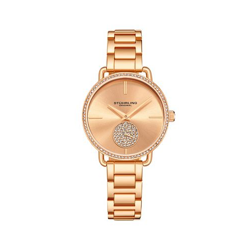 Stuhrling Womens Rose Gold Stainless Steel Bracelet Watch 38mm