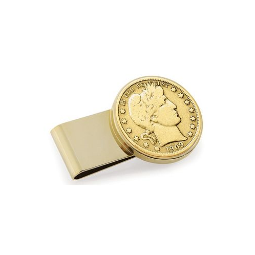 American Coin Treasures Mens Gold-Layered Silver Barber Half Dollar Stainless Steel Coin Money Clip