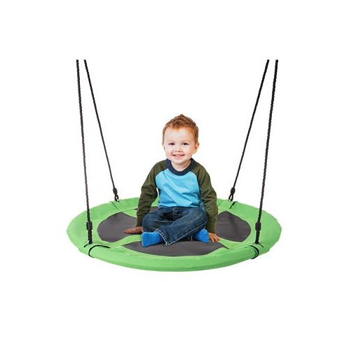 Trademark Global Hey Play Saucer Swing - 40” Diameter Hanging Tree Or Swing Set Outdoor Playground Or Backyard Play Accessory Round Disc With Adjustable Rope