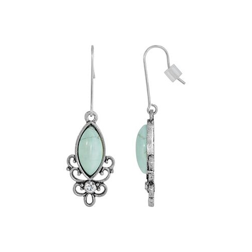 2028 Sterling Silver Wire Genuine Stone Turquoise Dyed Howlite Earrings