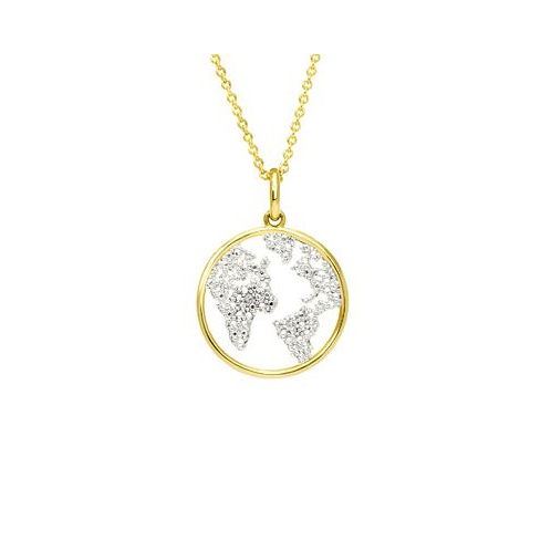 Macys Diamond Accent Gold-plated Map Pendant Necklace