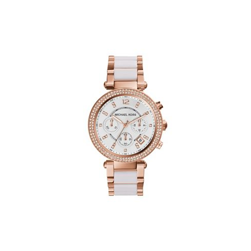 Michael Kors Womens Parker Chronograph Two-Tone Stainless Steel Bracelet Watch 39mm