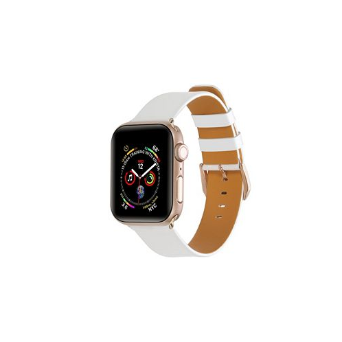 Posh Tech Unisex White Patent Leather Replacement Band for Apple Watch 42mm