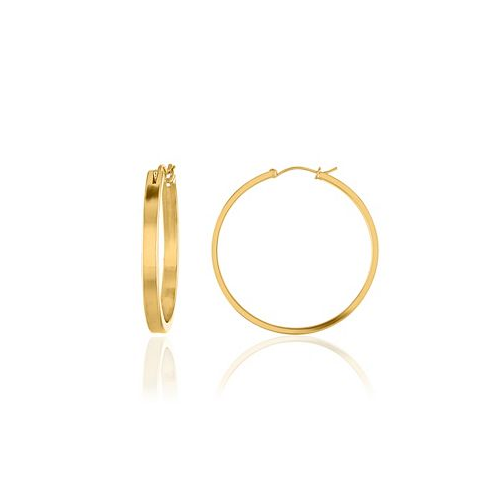 OMA THE LABEL Womens Shiny Jordan 18K Gold Plated Brass Medium Hoop Earrings 2