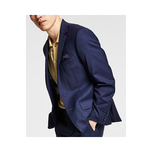 Bar III Mens Skinny Fit Wrinkle-Resistant Wool-Blend Suit Separate Jacket