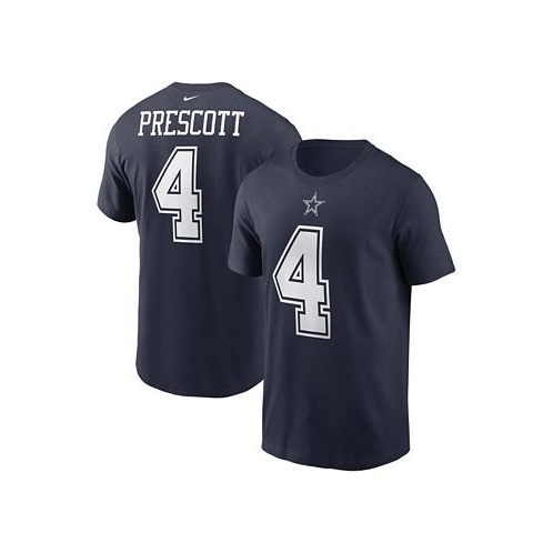Nike Mens Dak Prescott Navy Dallas Cowboys Name and Number T-shirt
