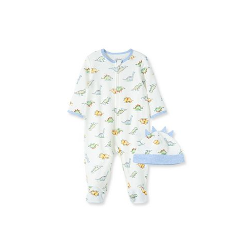 Little Me Baby Boys Dinomite Footed Coverall and Cap Set 2 Piece