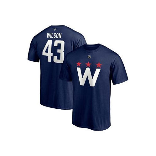 Fanatics Mens Tom Wilson Navy Washington Capitals 2020/21 Alternate Authentic Stack Name and Number T-shirt