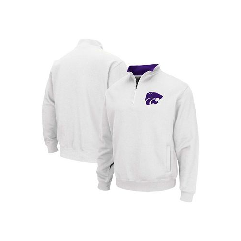 Colosseum Mens White Kansas State Wildcats Tortugas Logo Quarter-Zip Jacket