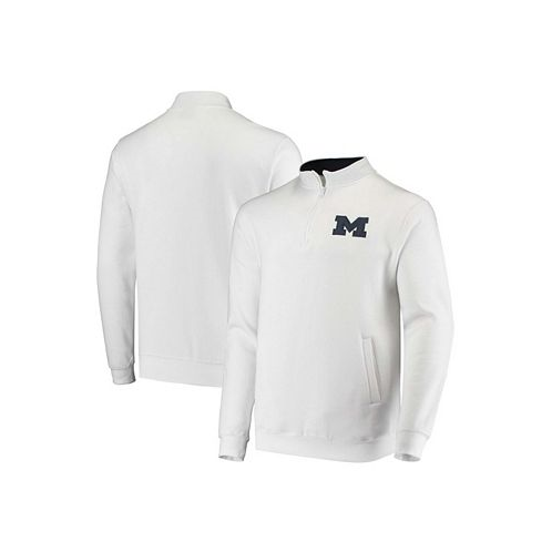 Colosseum Mens White Michigan Wolverines Tortugas Logo Quarter-Zip Jacket