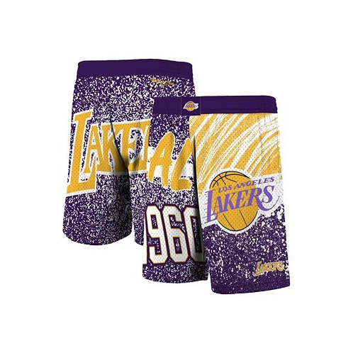 Mitchell & Ness Mens Purple Los Angeles Lakers Hardwood Classics Jumbotron Sublimated Shorts