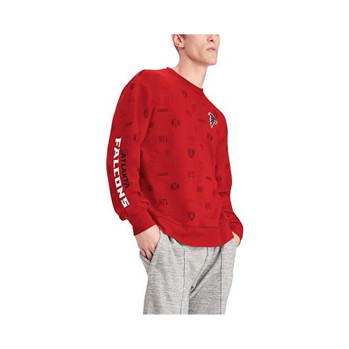 Tommy Hilfiger Mens Red Atlanta Falcons Reid Graphic Pullover Sweatshirt