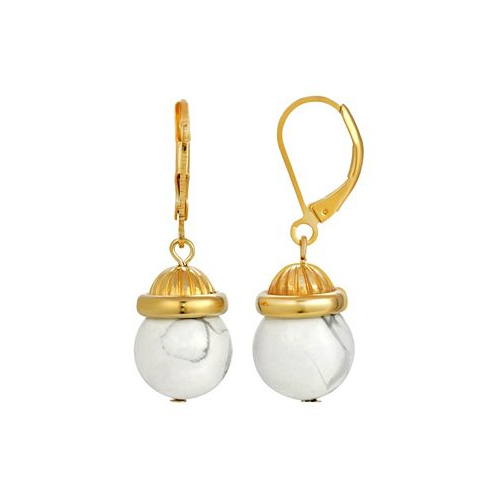 2028 Gold-Tone Genuine STone Earrings