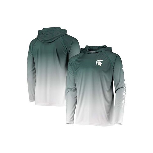 Columbia Mens Green Michigan State Spartans Terminal Tackle Omni-Shade UPF 50 Long Sleeve Hooded T-shirt