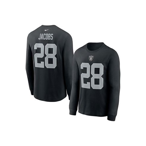 Nike Mens Josh Jacobs Black Las Vegas Raiders Player Name and Number Long Sleeve T-shirt