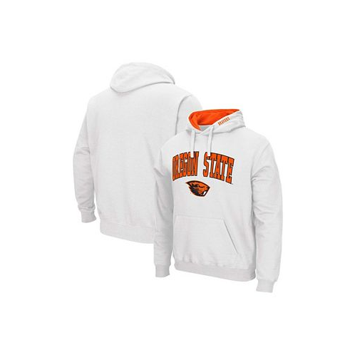 Colosseum Mens White Oregon State Beavers Arch Logo 3.0 Pullover Hoodie