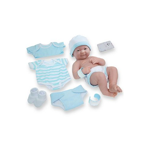 JC TOYS La Newborn Nursery 14 Smiling Baby Doll 8 Pcs Blue Gift Set