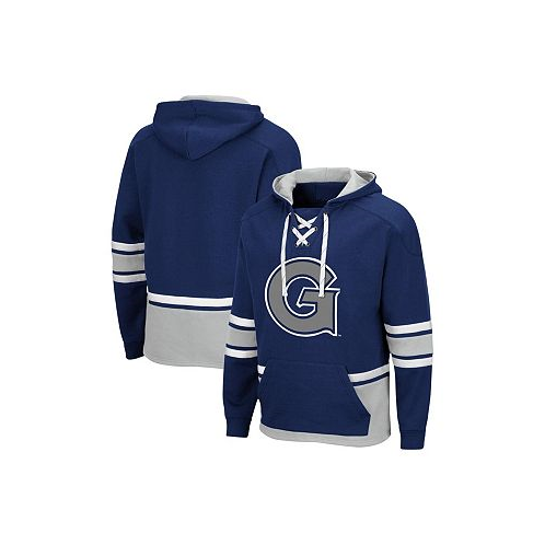 Colosseum Mens Navy Georgetown Hoyas Lace Up 3.0 Pullover Hoodie