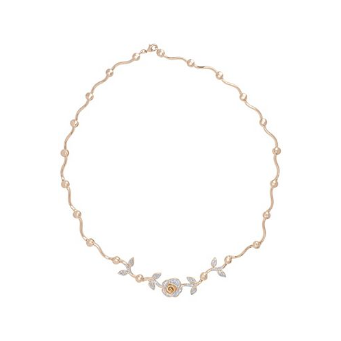 Macys Womens Diamond Accent Rose Necklace
